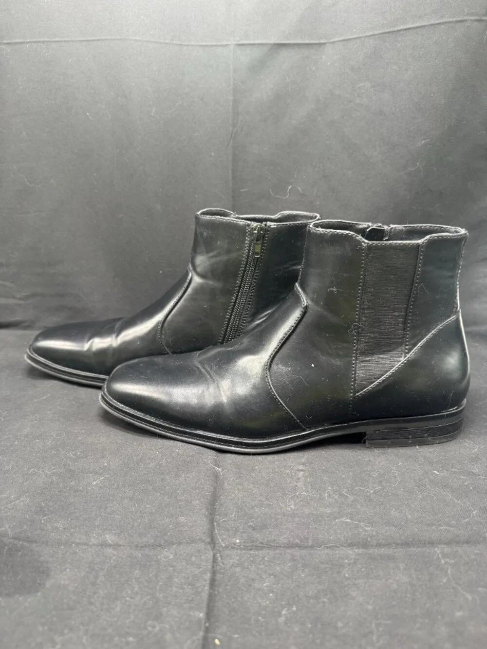 Vintage Black Alfani Men's Luxe Chelsea Side Zip Boots Size 8.5